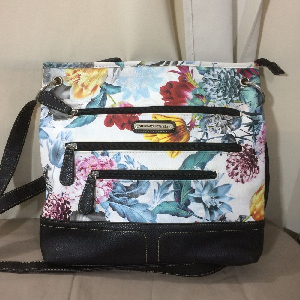 Stone Mountain USA Floral Faux Leather Crossbody Shoulder Bag NWOT